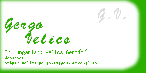 gergo velics business card